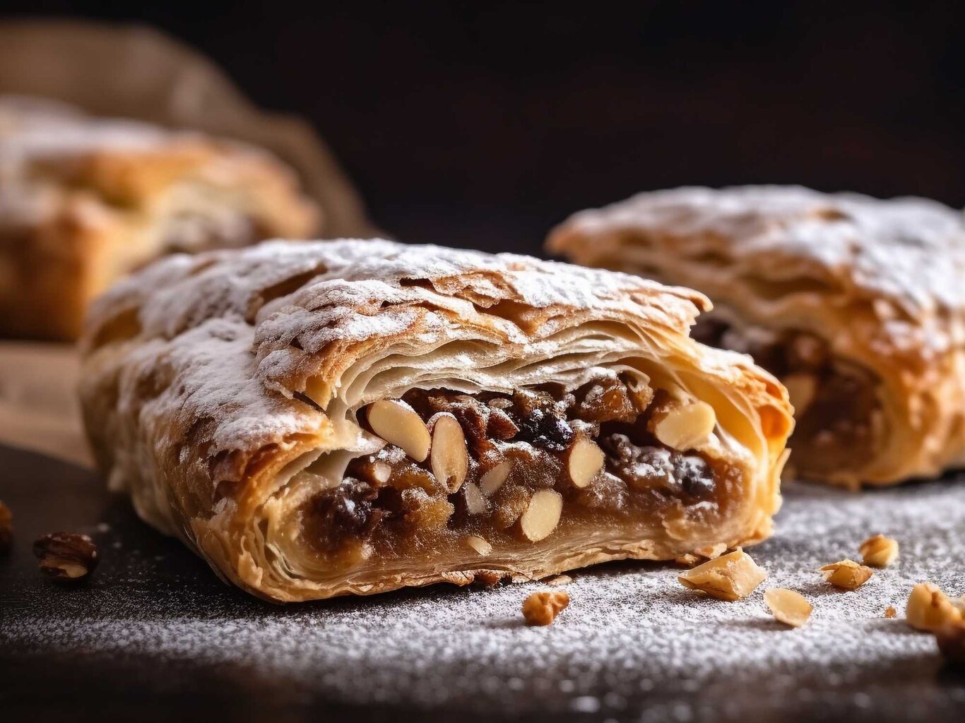 Warmer Ofengenuss: Knusprig-süßer Marzipan-Mandel-Strudel